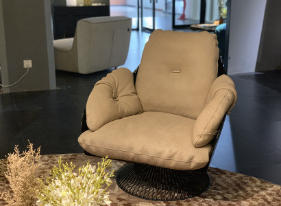 Armchair Club Lounge Design Leaning Chair Upholstery Sofa 1 Seater TV Leather Rotatable